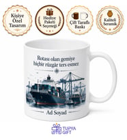 Gemi İstifi Temalı Baskılı Kupa Bardak Denizci Hediye Porselen Mug