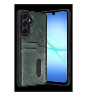 Samsung Galaxy A57 5g Sara Kartvizitli Deri Kılıf - Yeşil