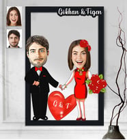 Kişiye Özel 3D  Ahşap Tablo Sevgililer Günü Hediyesi 30x40 -11