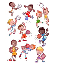 Voleybolcu Küçük Çocuklar Sticker Set 12 Parça Telefon, Tablet, Defter, Laptop Sticker