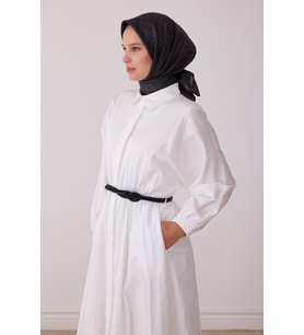 Geometrik Desen %100 Twill İpek Eşarp BE25