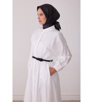 Geometrik Desen %100 Twill İpek Eşarp BE25