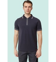 Polo Yaka Fermuarlı Tişört Nefes Alabilir İş Güvenliği Asperula shirt Şık Rahat Tasarım (Füme-Gri)
