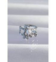 Pirinç Gümüş Renk İncili Ahtapot Earcuff Küpe 5886