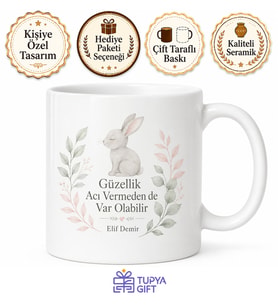 Cruelty Free Temiz İçerik Hayvan Deneyi Karşıtı Özel Tasarım Baskılı Kupa Bardak Hediye