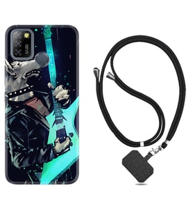 INFINIX Smart 4 5 6 Zero 8 S5 Pro Kılıf Boyun Askılı Silikon Dog Guitar 1789