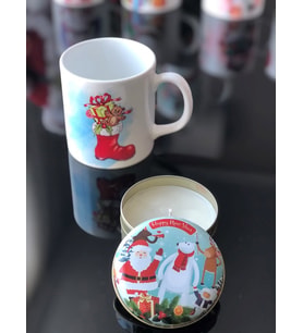 Yılbaşı Yenı Yıl  Kupa Ve  Özel Baskılı Metal Kutuda Mum Karışık Desen Yollanır