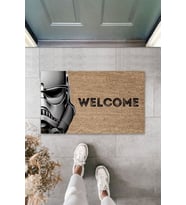 Dormot Modern Dijital Baskı - Kahverengi Star Wars - Kapı Önü Paspası 70x45cm (Bej)