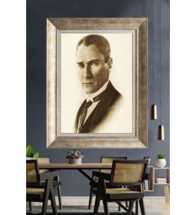 Gümüş Çerçeveli Atatürk Tablo ds34