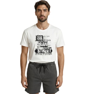 ''Urban Street'' ve ''New York'' Temalı Grunge Tipografi Baskılı Premium Erkek Tişört