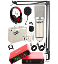 Midex Special Paket-2 Stüdyo Ekipmanları GLX-700RD Ses Kartı CX1 Mikrofon Kulaklık Stand