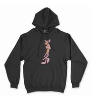 Umursamaz Pembe Panter Siyah Kapşonlu Sweatshirt Hoddie