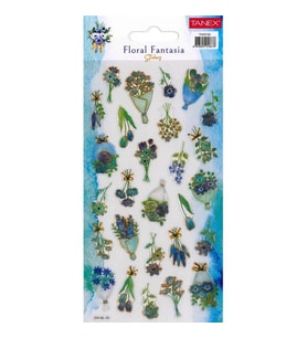 TANEX KIDS TNX-5126 DEKOTARİF ETİKETLER - KABARTMALI FLORAL FANTASIA 7 - 1 ADET