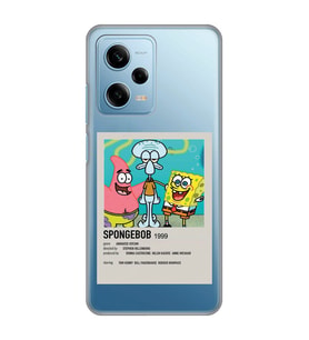 Redmi Note 12 Pro 5G Uyumlu Sunger Bob Minimalist Poster Desenli Şeffaf Telefon Kılıfı