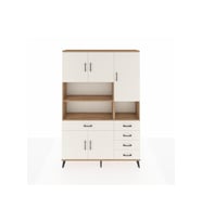 Arges Gardrop 9 Raflı 5 Çekmeceli 5 Kapaklı 132x30x195 Çam-Aytaşı