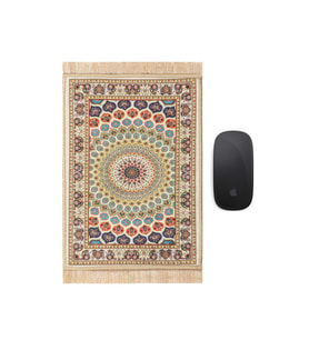 Bursa İpek Sarı Dekoratif Küçük Halı Mousepad