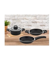 Chef Rubenis RC-400S Quality 4 Parça Granit Tencere Seti Siyah