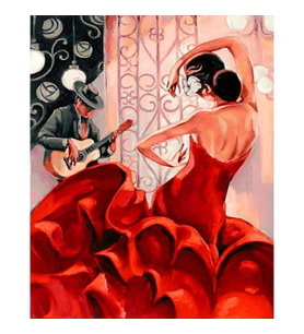 Çingene Dansı Boyama Seti Kasnaklı 40 x 50 cm
