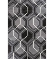Eliana Home Baskılı, Yıkanabilir Kaymaz Taban Salon Halısı LNA0563 100x150 cm (Siyah)