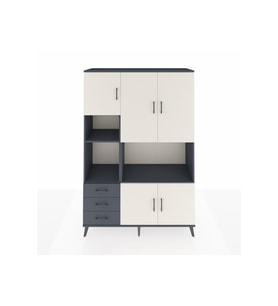 Hyperion Dolap 9 Raflı 3 Çekmeceli 5 Kapaklı 132x44x195 Antrasit-Aytaşı/Antrasit