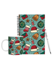 Yılbaşı İçin Kişiye Özel Ahşap Defter Kalem & Kupa Hediye Seti HC57
