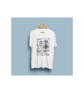 Oversize Cofffee Menu Tasarım Unisex T-shirt