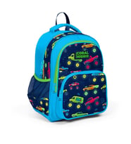 Coral High Kids Mavi Lacivert Monster Truck Desenli Üç Bölmeli Okul Sırt Çantası 23406