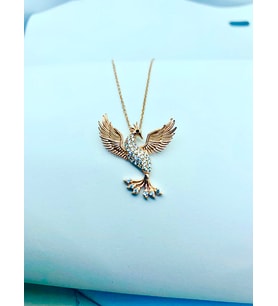 925 Ayar Rose Gold Anka Kuşu Kadın Kolye Özel Gün Hediyesi