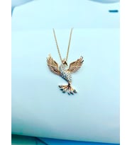 925 Ayar Rose Gold Anka Kuşu Kadın Kolye Özel Gün Hediyesi
