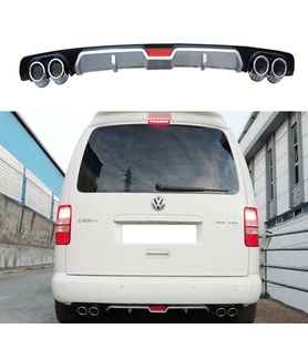 Volkswagen Caddy Difüzör Arka Tampon Eki 4 Egzoz Çıkışlı