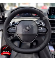 Peugeot 3008 Dikme Direksiyon Kılıfı Premium Komple Delikli Deri Siyah Dikiş 2020-2024