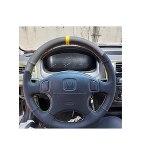 Honda Civic 2001 Euro Araca Özel Direksiyon Kılıfı (noktalı Alcantra Sarı Yüzüklü)
