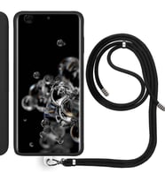 Samsung Galaxy S20 Ultra (G988B) İp Askılı Silikon Kılıf Siyah