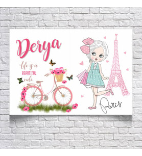 Paris Temalı Doğum Günü Afişi 35X50 cm