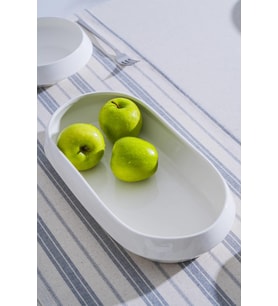 Acar JEA-07403 Rumi 1 Adet Porselen Oval Derin Kayık Sunum Tabak 35 cm