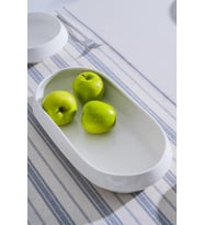 Acar JEA-07403 Rumi 1 Adet Porselen Oval Derin Kayık Sunum Tabak 35 cm