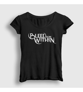 Presmono Kadın Beyaz Logo Bleed From Within T-Shirt 522208tt (Siyah)