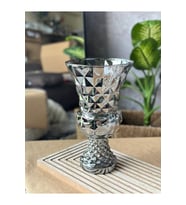 Diamond Desenli Kristal Cam Vazo - 28x15 cm Modern & Lüks Dekoratif Büyük Boy Vazo