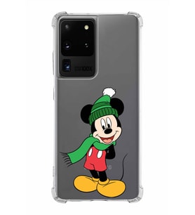 Samsung Galaxy S20 Ultra  Köşe Korumalı Antişok Kapak Mickey Mouse Tasarımlı Şeffaf  Kılıf
