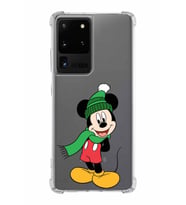 Samsung Galaxy S20 Ultra  Köşe Korumalı Antişok Kapak Mickey Mouse Tasarımlı Şeffaf  Kılıf