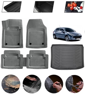 Peugeot 307 Uyumlu Paspas Araca Özel Bagaj Havuzu MBS Gri