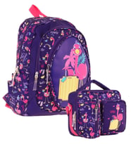 Kaukko Kids Flamingo Detaylı Okul Çantası (L5223) ve Thermo Beslenme Çantası (L7223) Seti - Kız Çocuk