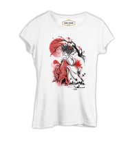 Japon Geisha - Ay Beyaz Kadın Tshirt