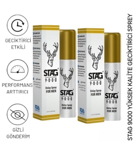 2 KUTU STAG 9000 ERKEK GECİKTİRİCİ SPREY- YÜKSEK KALİTE - UZUN SÜREN DENEYİM