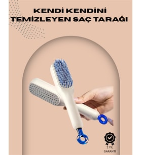 Otomatik Temizlenen Ergonomik Saç Tarağı - Masaj Başlıklı