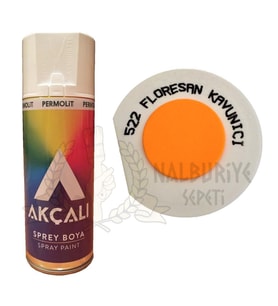 Akçalı Akrilik Sprey Boya FLORESAN KAVUNİÇİ TURUNCU 400 ml - 522