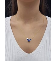 Kelebek Çift Katlı 18K Altın Kaplama Kolye (Karışık)