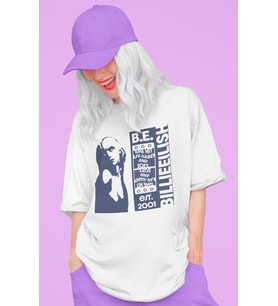 Billie Eilish Hit Me Hard And Soft Baskılı Unisex Oversize Şarkıcı Tişört