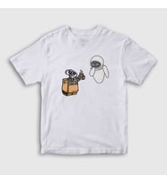 Presmono Unisex Çocuk Beyaz Gift Wall E Eve T-Shirt 427551tt (Beyaz)