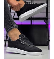 Ghattix Erkek Keten Sneaker Ayakkabı (Siyah)